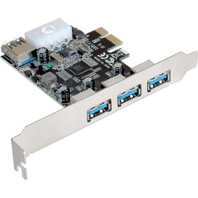 Контроллер EXEGATE EXE-367 (PCI-E 2,0, 3xUSB3,0 ext. + 1xUSB 3,0 int., разъем доп. Питания) EX283720RUS
